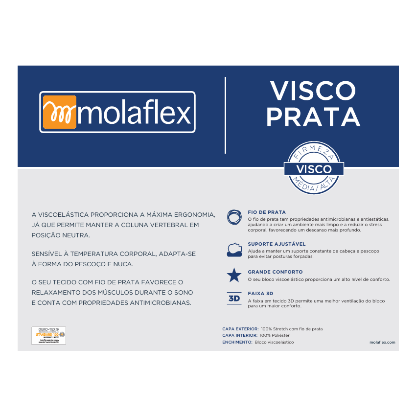 Almofada Visco Prata